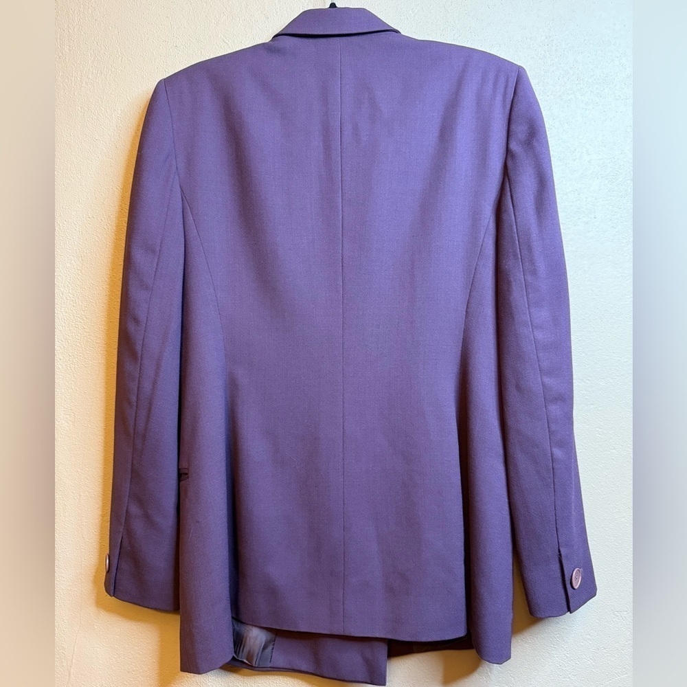 Vintage Eddie Bauer Deep Purple Women's Double-Breasted Blazer 100% Wool Size 10 - Picture 10 of 15